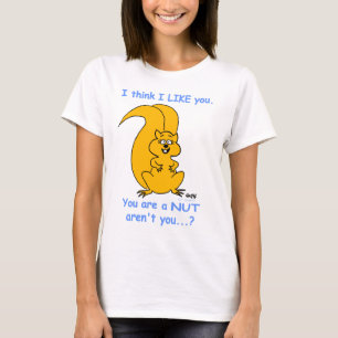 Cute Cartoon Squirrel Ik denk dat ik je leuk vind T-shirt