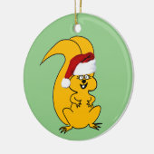 Cute Cartoon Squirrel in Santa Hat Kerstmis Keramisch Ornament (Links)