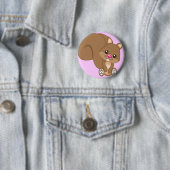 Cute Cartoon Squirrel Ronde Button 5,7 Cm (In situ)