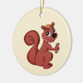 Cute cartoon squirrel with a peanut  keramisch ornament (Links)