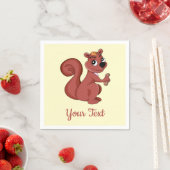 Cute cartoon squirrel with a peanut  napkins servet (Insitu)
