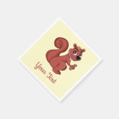 Cute cartoon squirrel with a peanut  napkins servet (Hoek)