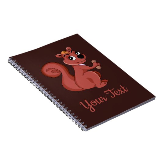 Cute cartoon squirrel with a peanut Photo Notebook Notitieboek (Rechterzijde)