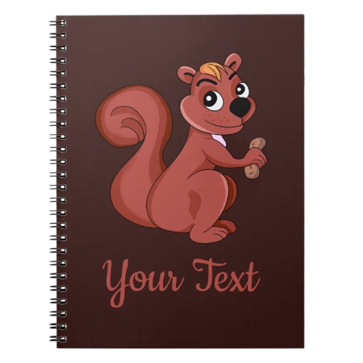 Cute cartoon squirrel with a peanut Photo Notebook Notitieboek (Voorkant)