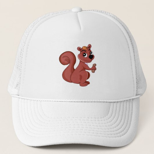 Cute cartoon squirrel with a peanut  trucker pet (Voorkant)
