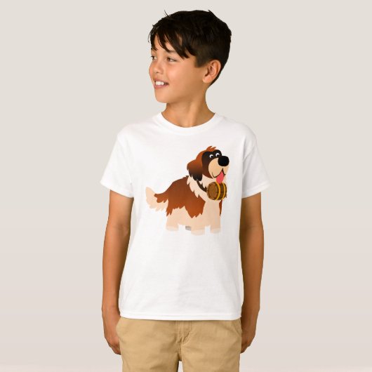 Cute Cartoon St Bernard Children T-Shirt (Voorkant volledig)