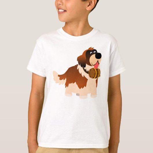 Cute Cartoon St Bernard Children T-Shirt (Voorkant)