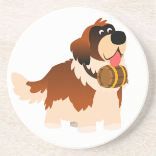 Cute Cartoon St Bernard Onderzetter