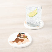 Cute Cartoon St Bernard Onderzetter (Zijkant)