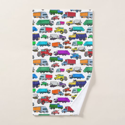 Cute Cartoon-style Truck Illustrations Bad Handdoek (Handdoek)