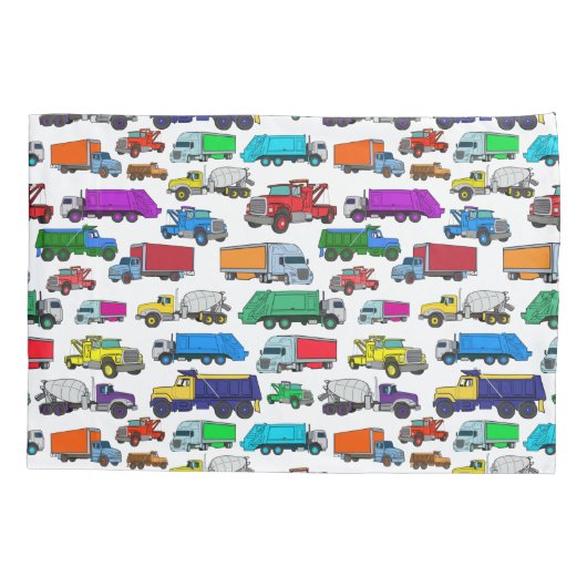 Cute Cartoon-style Truck Illustrations Kussensloop (Achterkant)