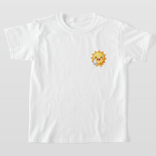 Cute Cartoon Sun Character Wiping Sweat T-shirt (Laagn)