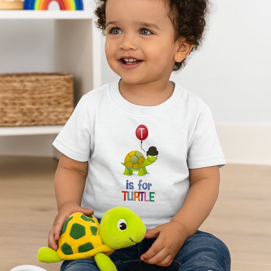Cute Cartoon T is voor Turtle Alfabet
