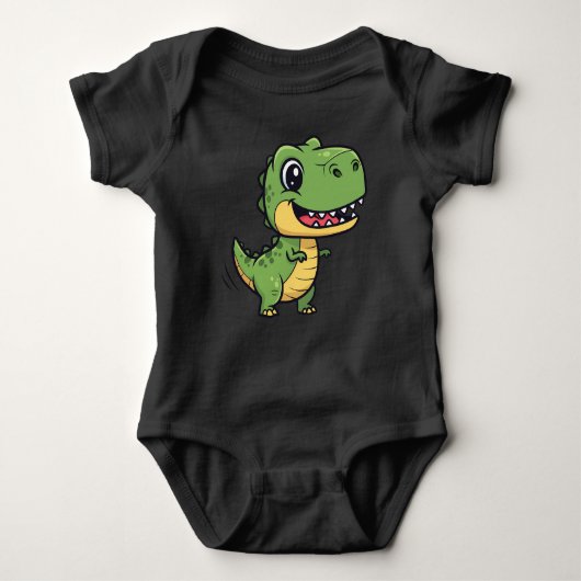 Cute Cartoon T-Rex Dinosaur Baby Bodysuit (Voorkant)