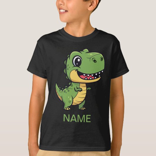 Cute Cartoon T-Rex Dinosaur Kids' T-Shirt  (Voorkant)