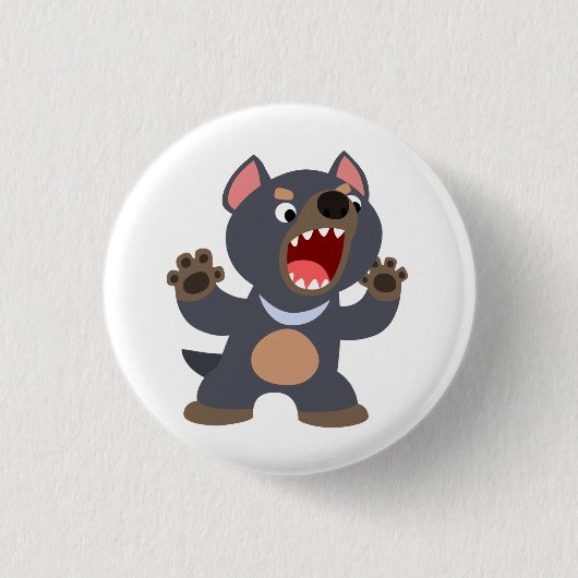 Cute Cartoon Tasmanian Devil Button Badge (Voorkant)