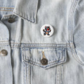Cute Cartoon Tasmanian Devil Button Badge (In situ)