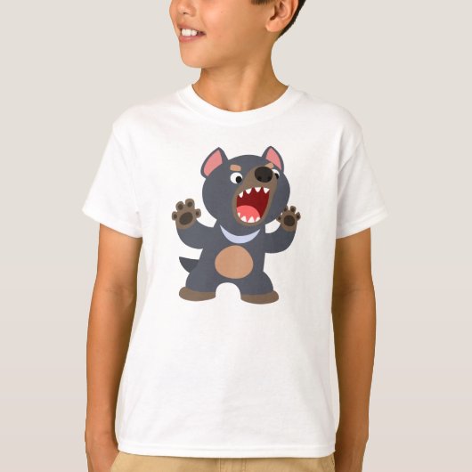 Cute Cartoon Tasmanian Devil Children T-Shirt (Voorkant)