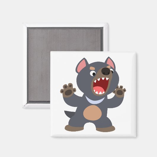 Cute Cartoon Tasmanian Devil Magnet (Voorkant / Achterkant)