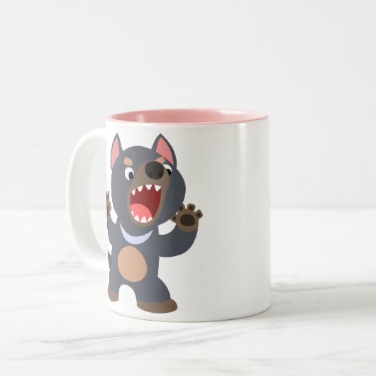 Cute Cartoon Tasmanian Devil Mok (Voorkant links)