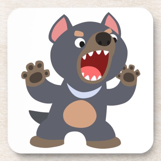 Cute Cartoon Tasmanian Devil Onderzetter Set (Voorkant)