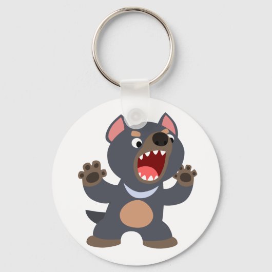 Cute Cartoon Tasmanian Devil Sleutelhanger (Voorkant)