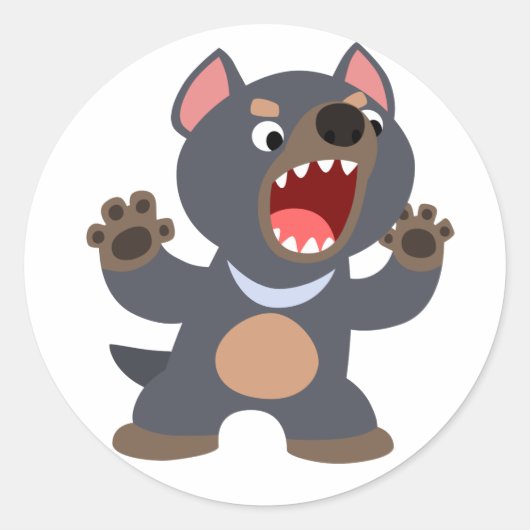 Cute Cartoon Tasmanian Devil Sticker (Voorkant)