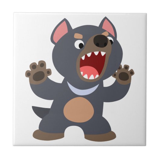 Cute Cartoon Tasmanian Devil Tegel Tegeltje (Voorkant)