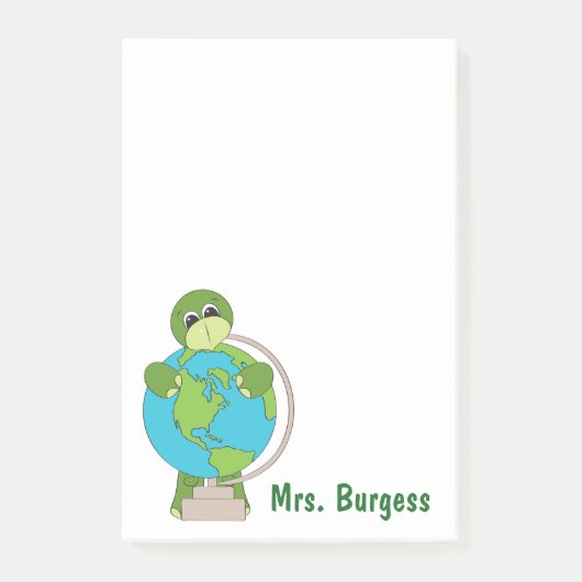 Cute Cartoon Teacher Post It Notes (Voorkant)