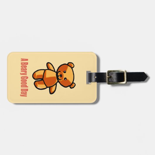 Cute Cartoon Teddy Bear Pun Illustration Bagagelabel (Voorkant horizontaal)