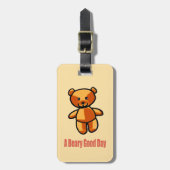 Cute Cartoon Teddy Bear Pun Illustration Bagagelabel (Voorkant verticaal)