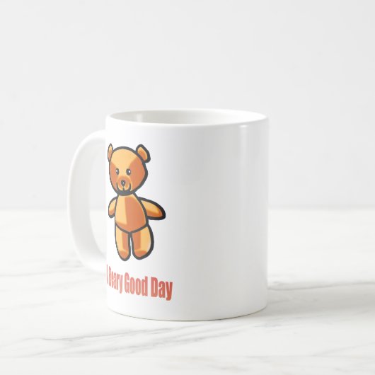 Cute Cartoon Teddy Bear Pun Illustration Koffiemok (Voorkant links)