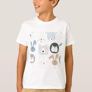 Cute cartoon teddy beer peuter- en konijnenbunny t-shirt
