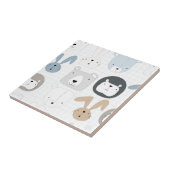 Cute cartoon teddy beer peuter- en konijnenbunny tegeltje (Zijkant)