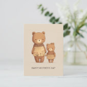 Cute cartoon teddy draagt dieren. Mathers Day Briefkaart (Staand voorkant)