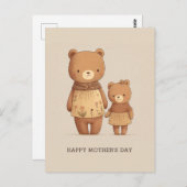 Cute cartoon teddy draagt dieren. Mathers Day Briefkaart (Voorkant / Achterkant)