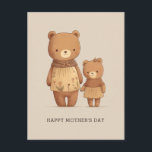 Cute cartoon teddy draagt dieren. Mathers Day Briefkaart<br><div class="desc">Cute cartoon teddy draagt briefkaart voor Mathers Day.</div>
