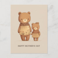 Cute cartoon teddy draagt dieren. Mathers Day