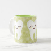 Cute Cartoon Teeth - Green Gift Mok (Voorkant links)