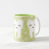 Cute Cartoon Teeth - Green Gift Mok (Voorkant rechts)