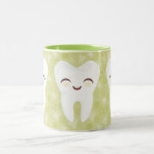 Cute Cartoon Teeth - Green Gift Mok (Center)