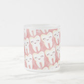 Cute Cartoon Teth Pattern - Roze Gift Mok (Center)