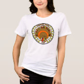 Cute Cartoon Thanksgiving Turkey Bowl T shirt (Voorkant)