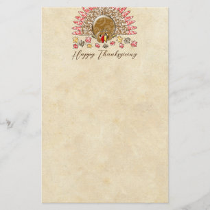 Cute Cartoon Thanksgiving Turkije Briefpapier