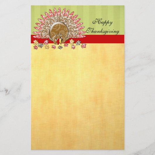 Cute Cartoon Thanksgiving Turkije Briefpapier (Voorkant)