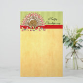 Cute Cartoon Thanksgiving Turkije Briefpapier (Staand voorkant)