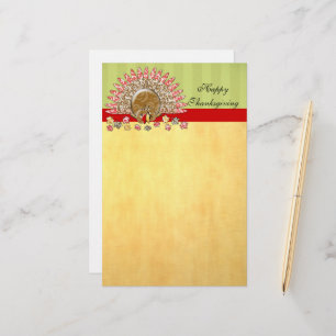 Cute Cartoon Thanksgiving Turkije Briefpapier