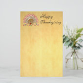 Cute Cartoon Thanksgiving Turkije Briefpapier (Staand voorkant)