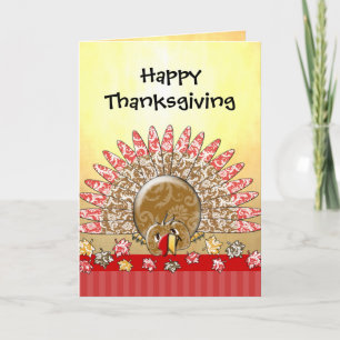 Cute Cartoon Thanksgiving Turkije Feestdagen Kaart