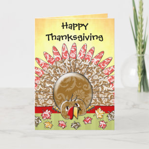 Cute Cartoon Thanksgiving Turkije Feestdagen Kaart